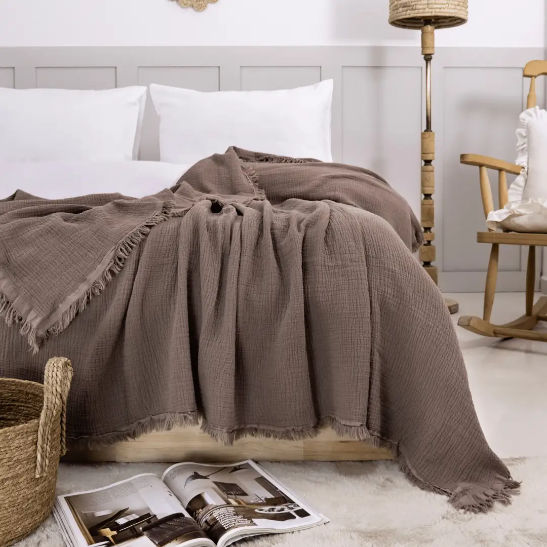 Muslin Bedspread - Earthy Charm