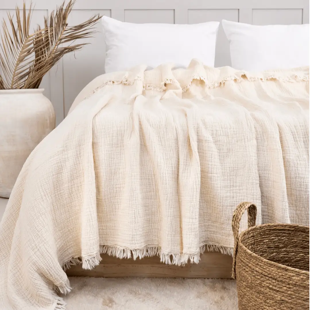 Muslin Bedspread - Ivory