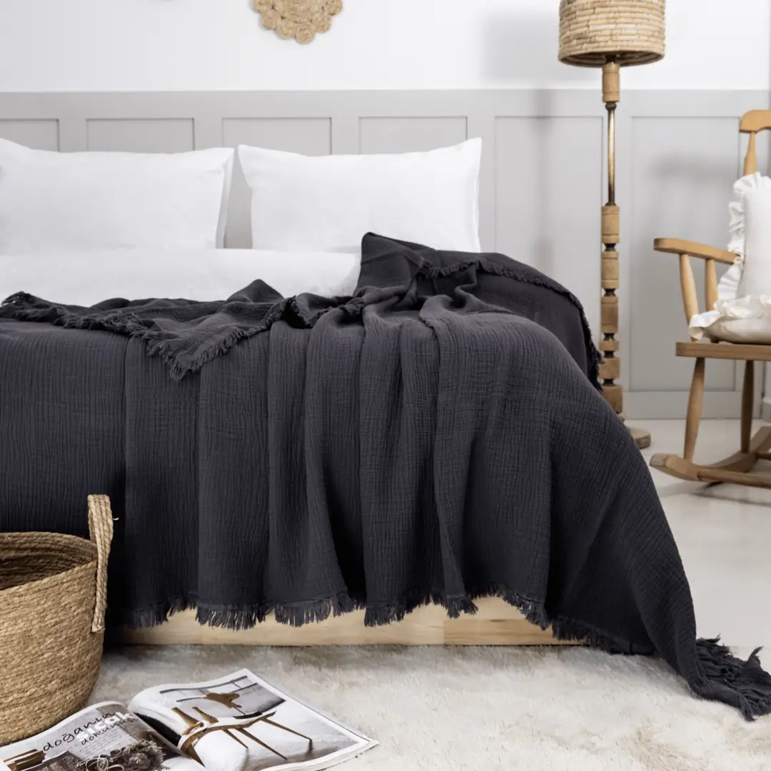 Muslin Bedspread - Midnight