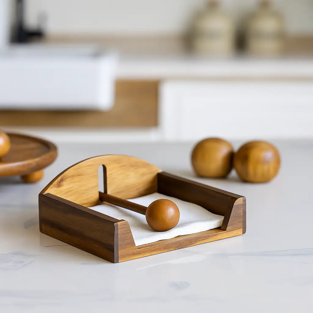 Acacia Double-Sided Serving and Cutting Board, 3-Knife Compartment