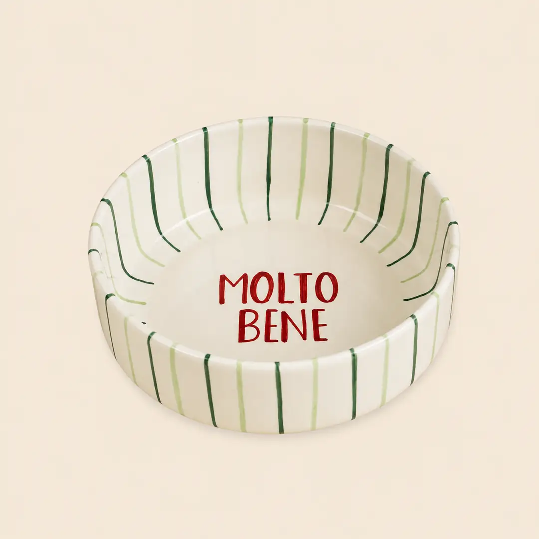 Yeşil Çizgili 'MOLTO BENE' Kase