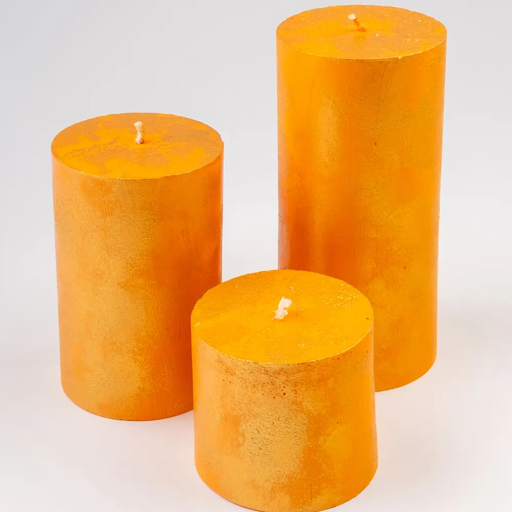 GlowStone 3-Piece Pillar Candle Set - Sunburst