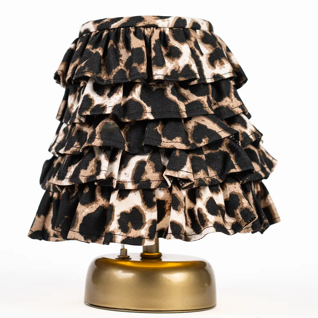 Leopar Fırfırlı Masa Lambası