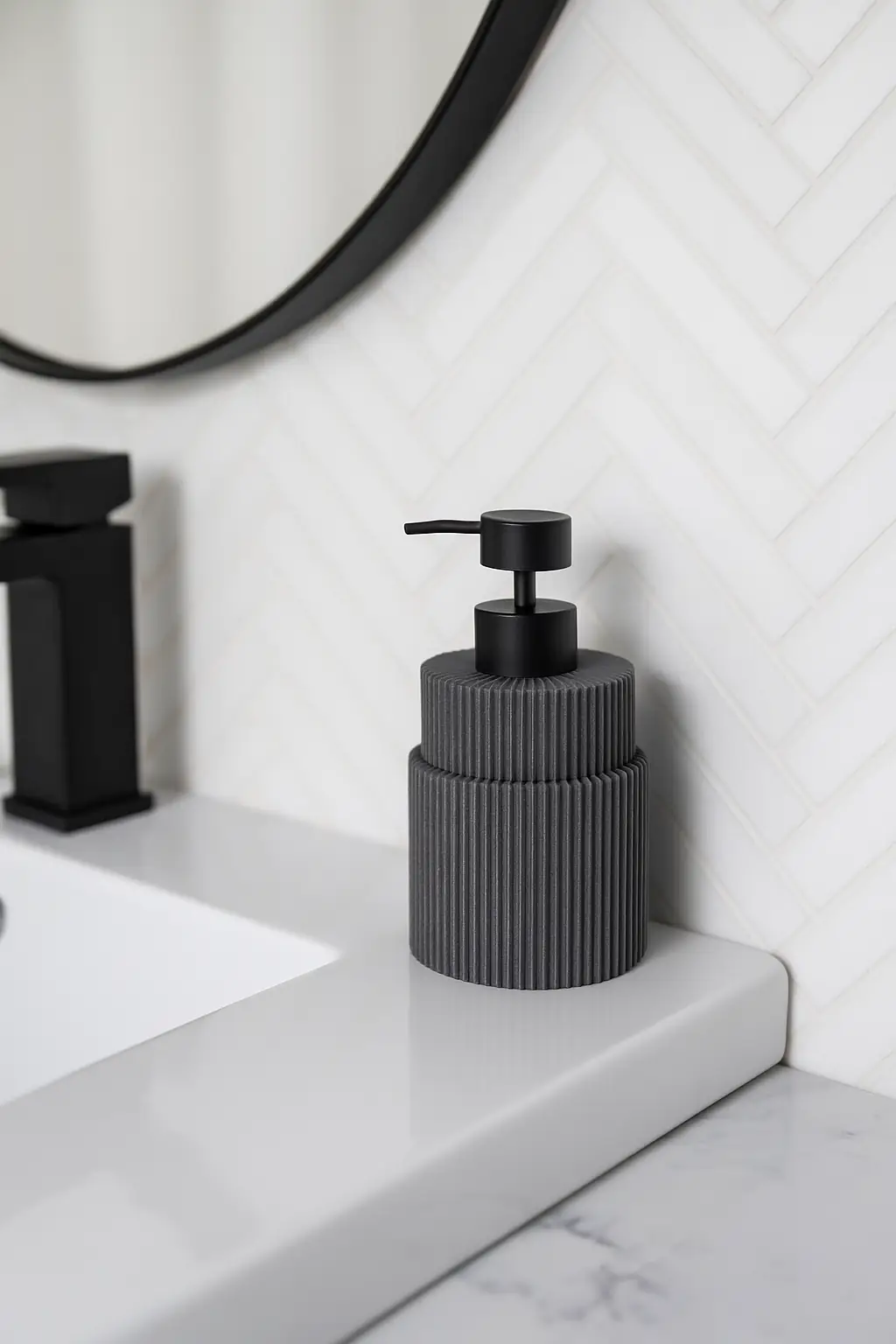 Stripe Detail Liquid Soap Dispenser