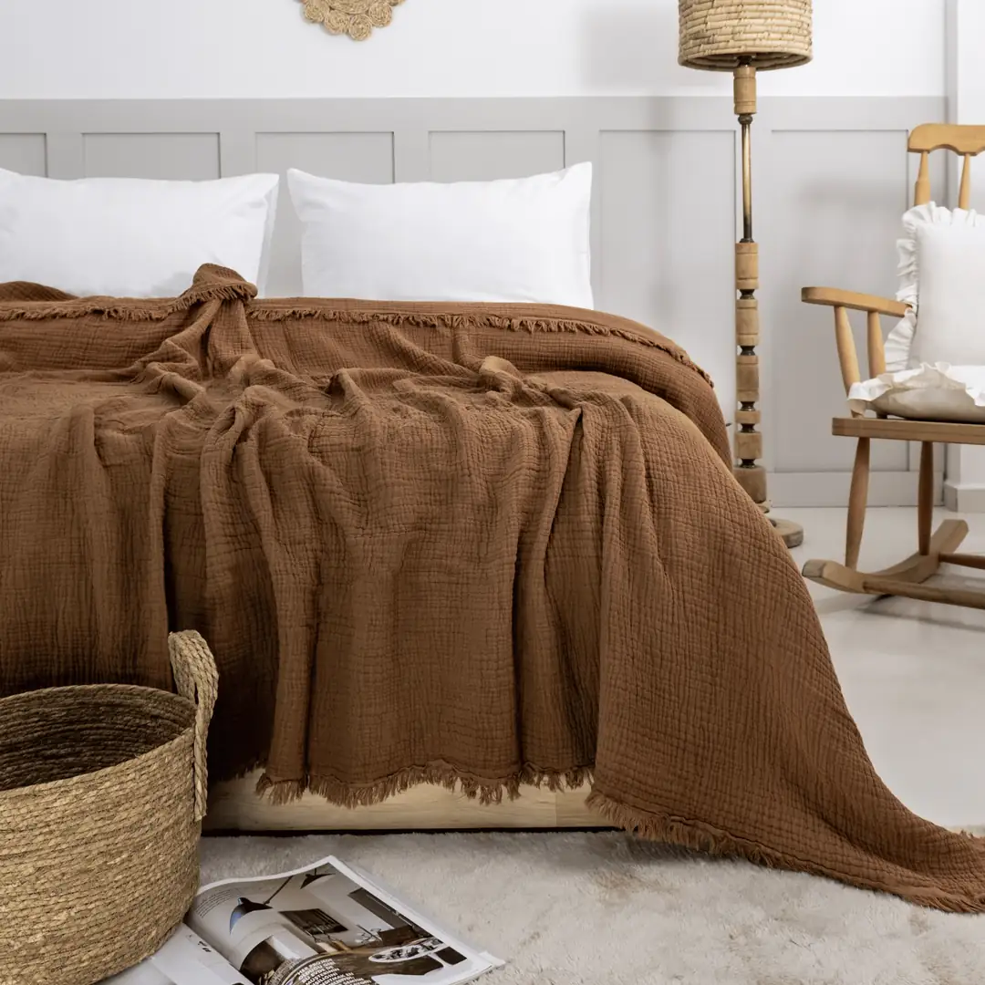 Muslin Bedspread - Mocha Delight